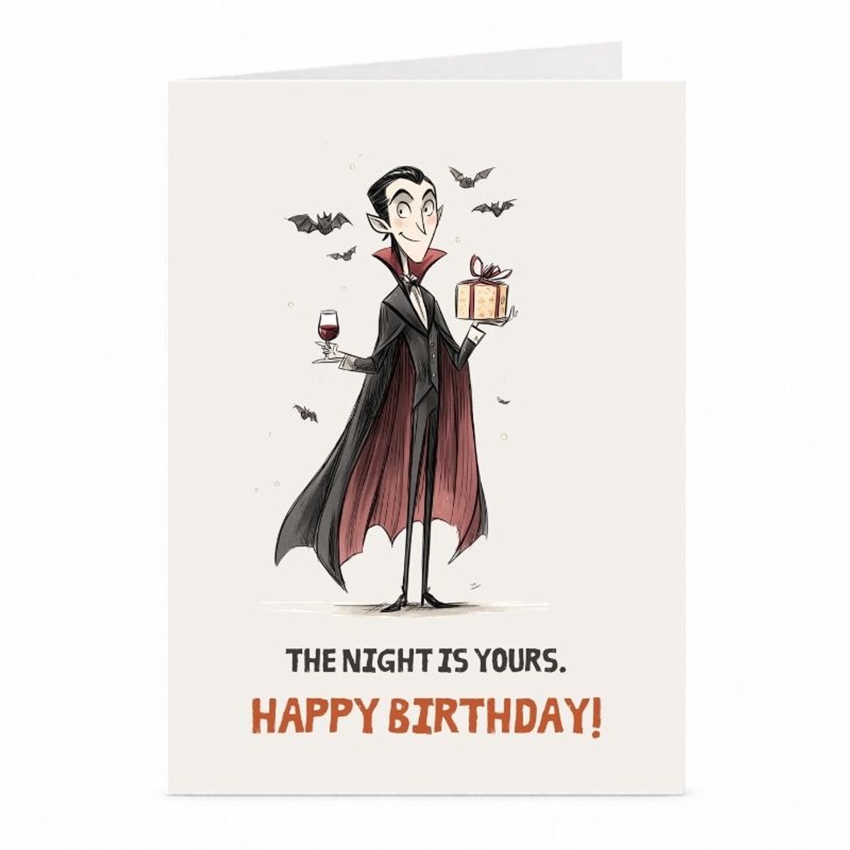 Gothische Vampier - Verjaardagskaart - JustTheCardGuy - A6 met envelop