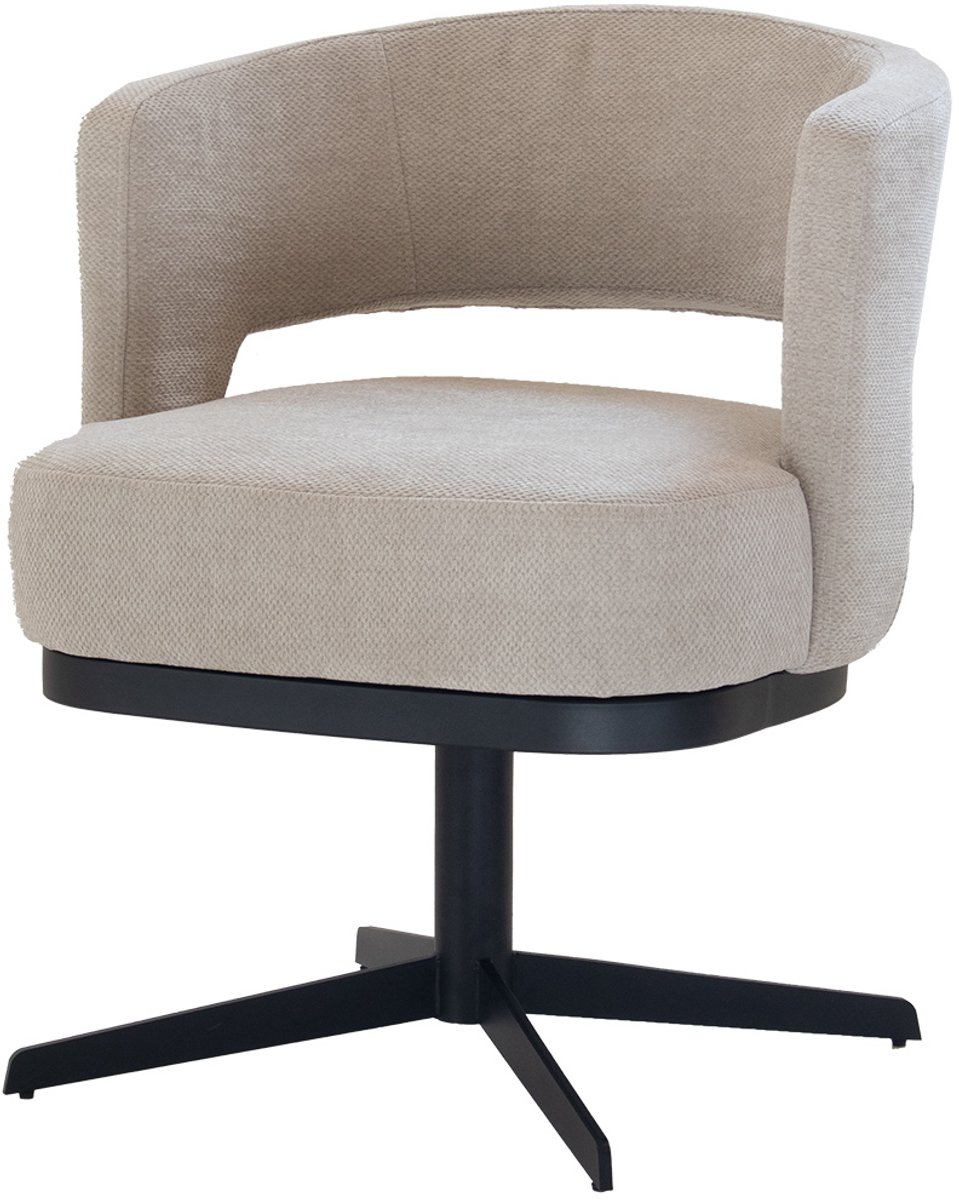 DÉJA Living Eetkamerstoel Louis - Stof/Metaal - Taupe - Set van 2