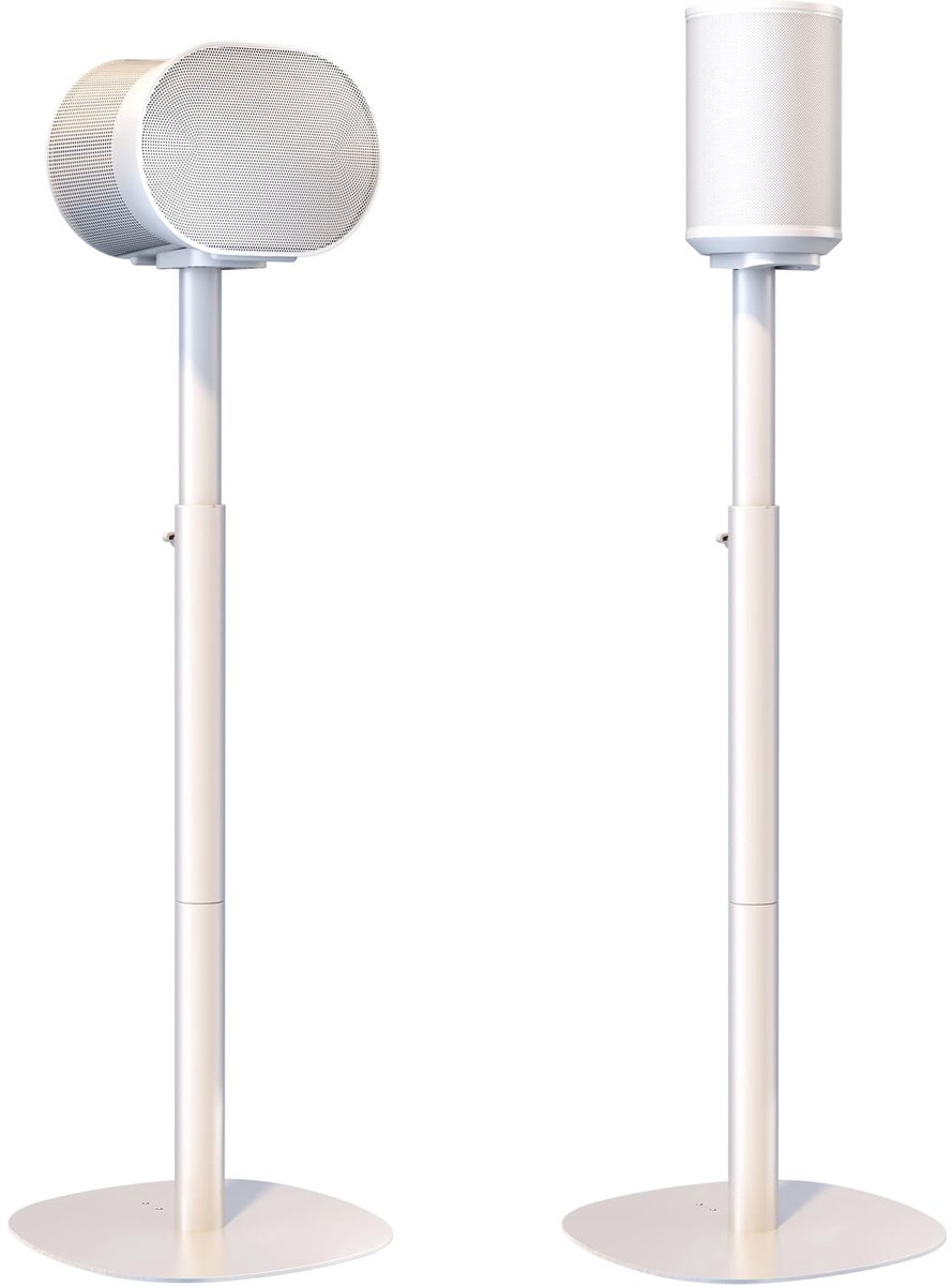 Luidsprekerstandaarden verstelbare hoogte 74-99 cm - vloerstandaarden wit - maximaal draagvermogen 5 kg - ShopVlot