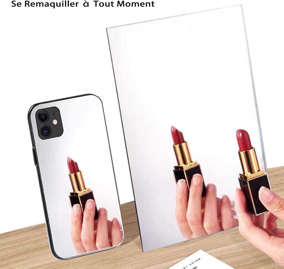 Spiegel hoesje voor iPhone 11 Pro - 2 pack - HD make-up check - ideaal voor onderweg - ShopVlot