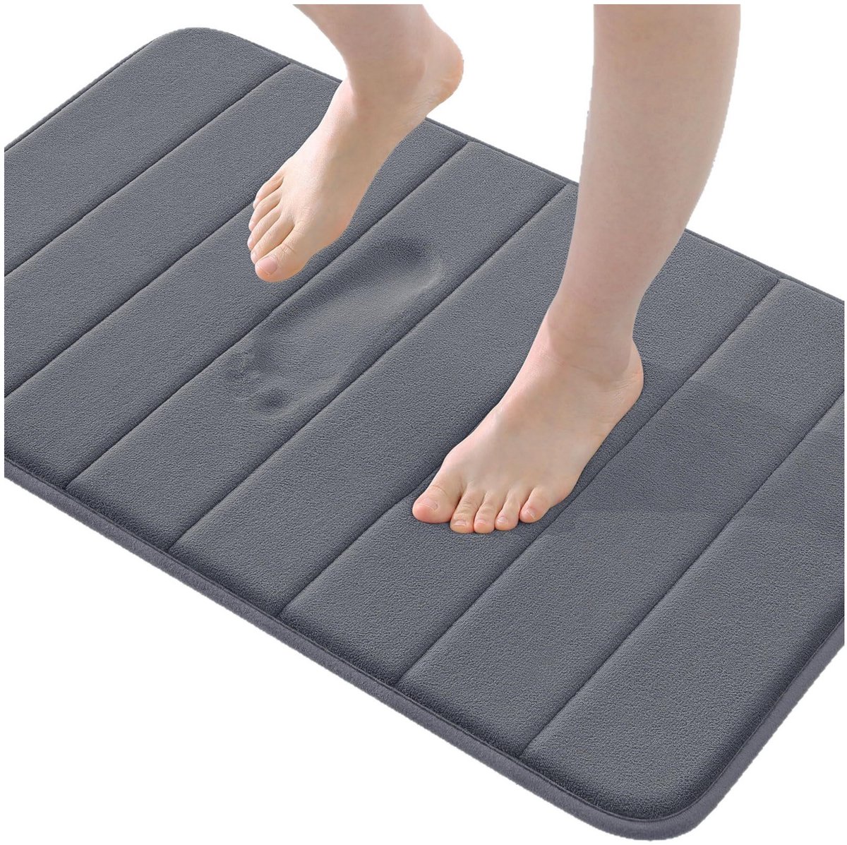 1 stuk - Badkamermat - Koraalvlies - Effen kleur, absorberend en antislip - Toiletvoetmat - 40*60 cm - Lichtgrijs