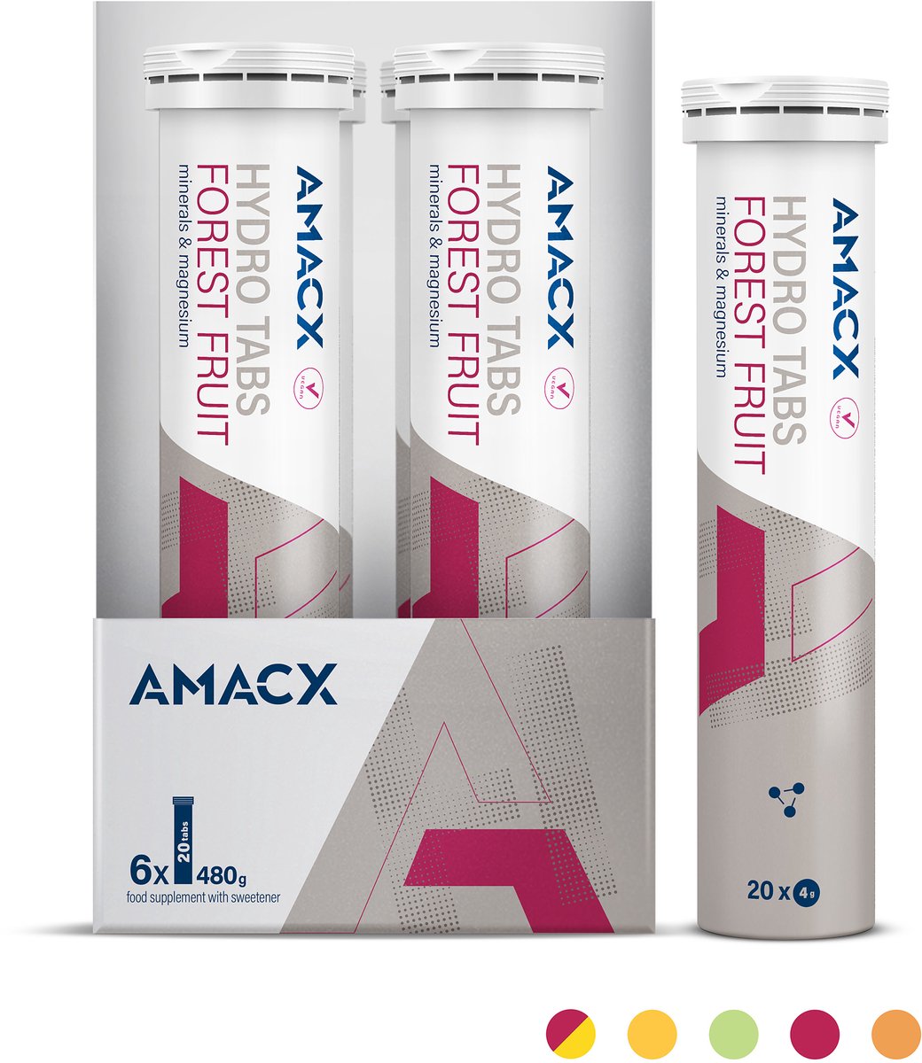 Amacx Hydro Tabs - Electrolytes - Elektrolyten - Elektrolyten Poeder - Forest Fruit - 6 pack - 120 tabs
