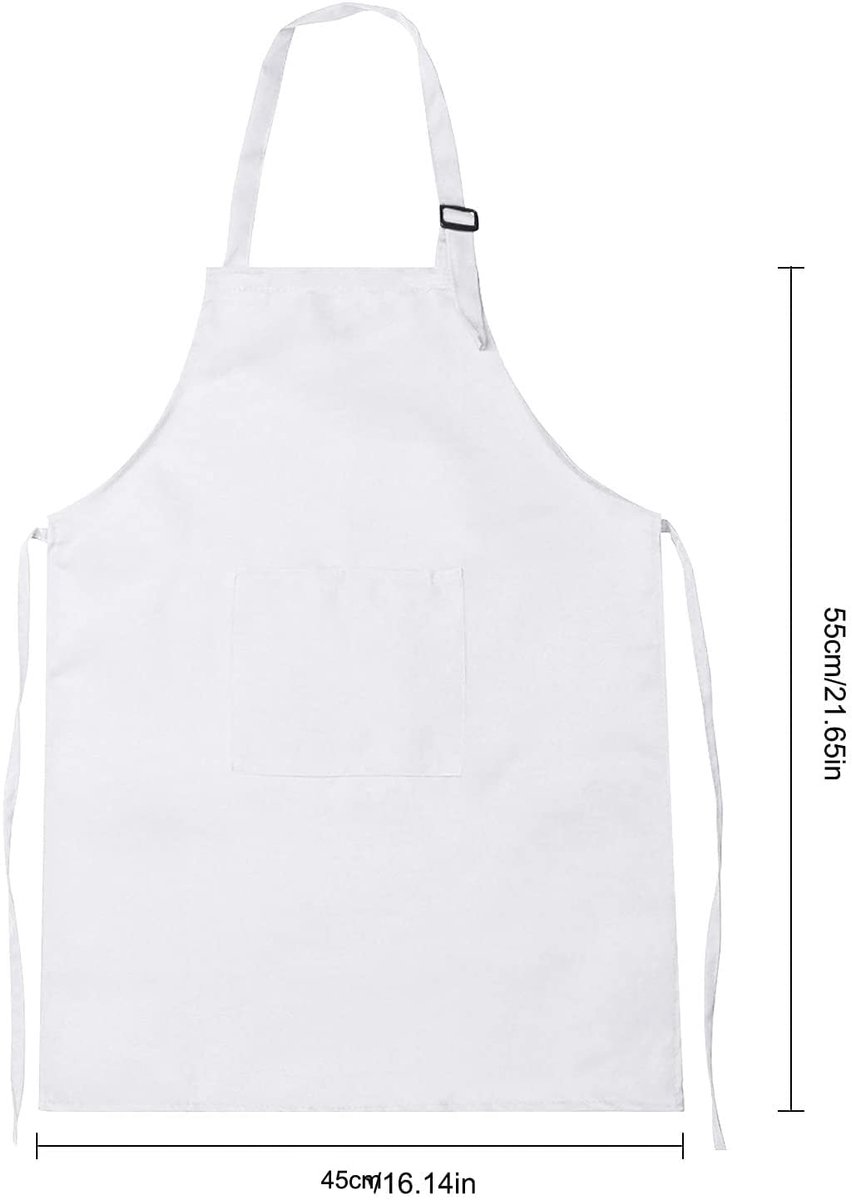 Kinderschort set 3-6 jaar - Witte verstelbare kookschorten - Inclusief kookmuts - ShopVlot