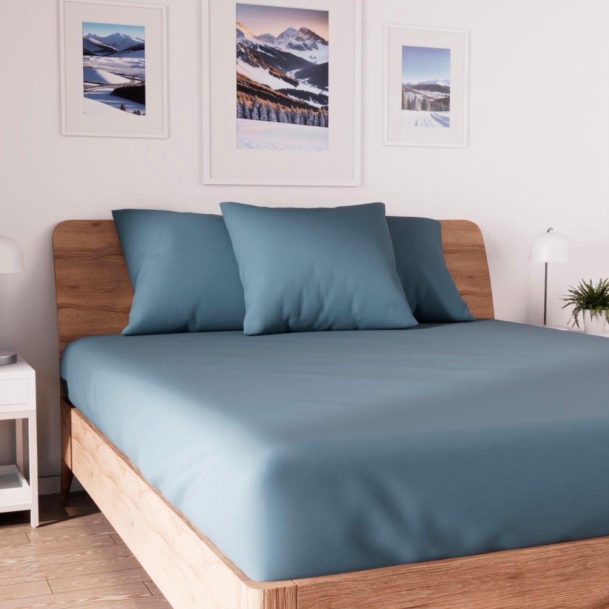 Omslagdoek 90 x 190 cm - Katoen - Blauw - Ideaal voor beddengoed - ShopVlot
