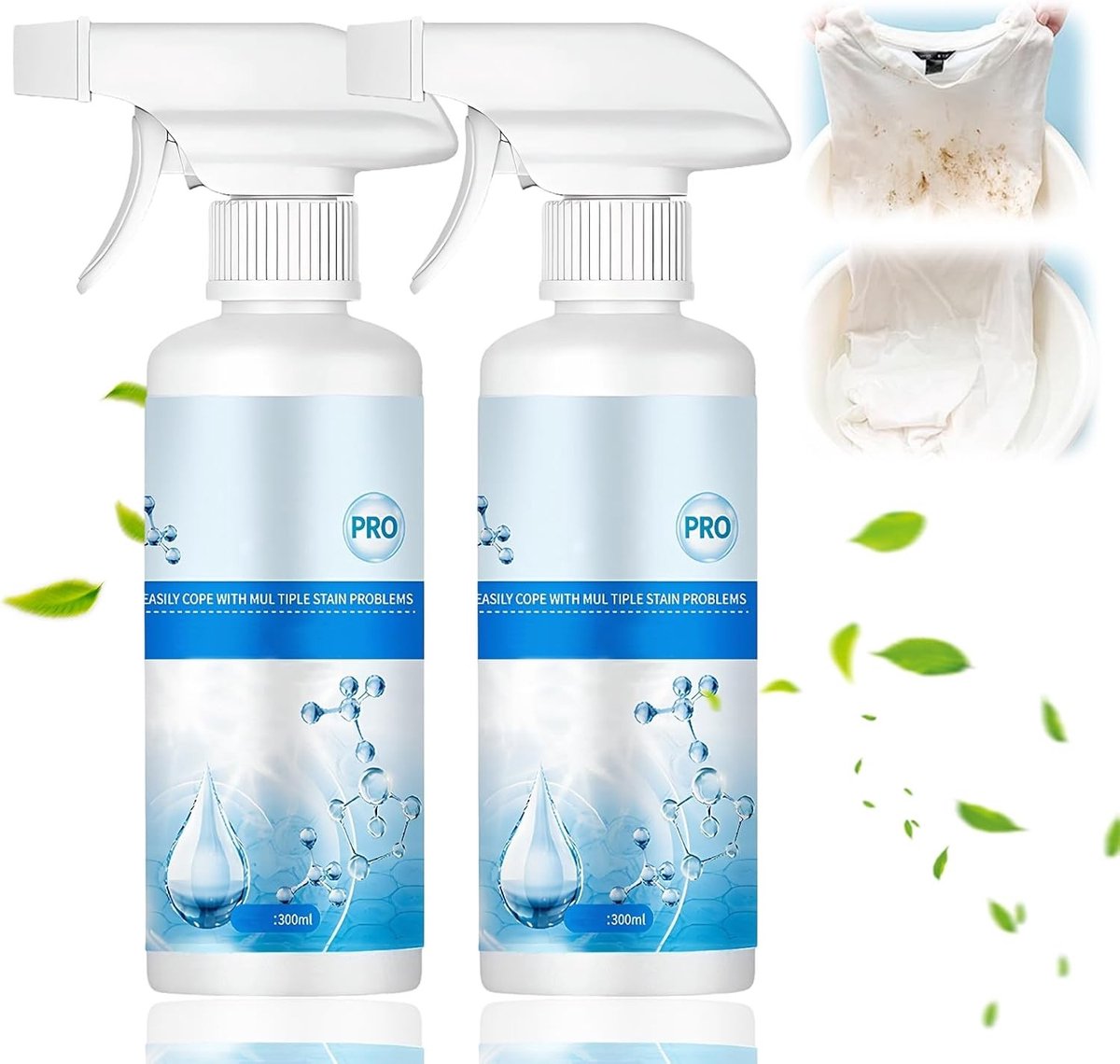 Effectieve Vlekkenverwijderaar Spray voor Kleding - 300ml, Verwijdert Bloed-, Olie- en Wijnvlekken, Grondige Reiniging voor de Was