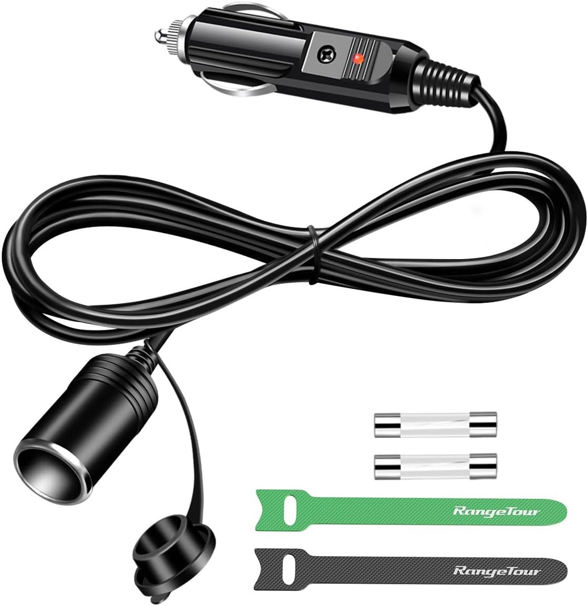 Verlengsnoer voor sigarettenaansteker 1,8 m - 12 V-24 V - zware kwaliteit - ideaal voor auto - ShopVlot