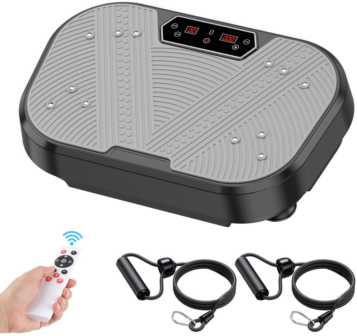 Trilplaat Handbediend - Grijs - Spierontspanning En Afslanken - Body Vibrating Exercise Machine - Taille En Armen
