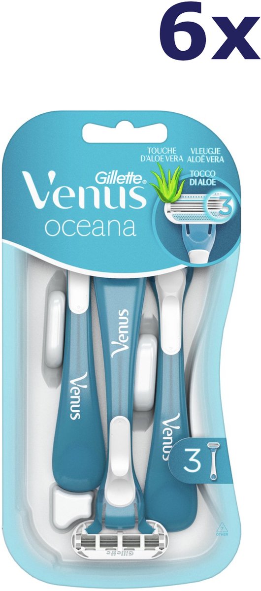 6x Gillette Venus3 - wegwerpscheermesjes - oceana 3st (blister)