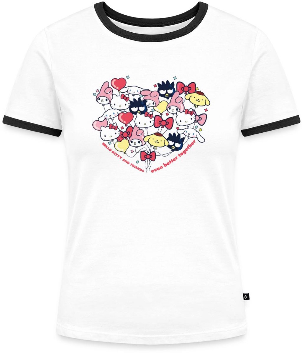 Hello Kitty En Vrienden Ballonnen In Hartvorm Vrouwen Contrast Shirt
