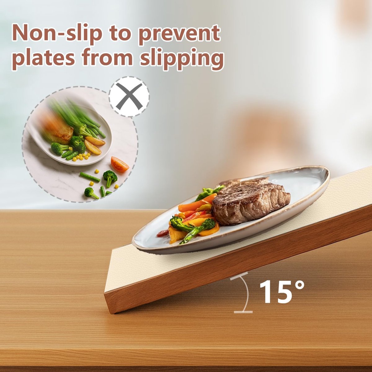 Afwasbare placemats set van 6 - dubbelzijdig ovaal - lederlook - waterdicht als tafelonderlegger - ShopVlot