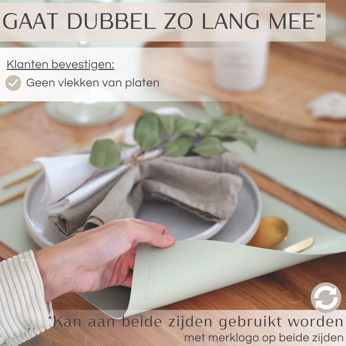 Placemats set van 6 - premium kunstleer - afwasbaar en waterdicht - stijlvolle bescherming voor uw tafel - ShopVlot