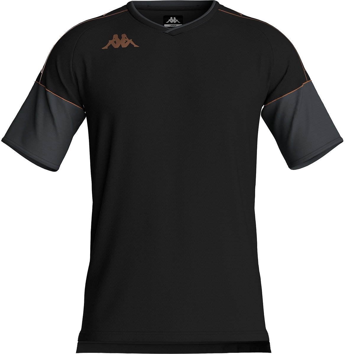 Kappa Mianto Shirt Korte Mouw Heren - Zwart / Grijs | Maat: XL