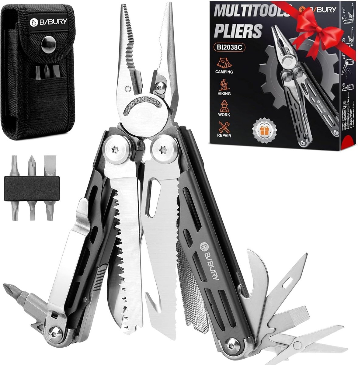 22-in-1 Titanium Multitool Tangen met Schaar en Zelfvergrendeling voor Diverse Klussen