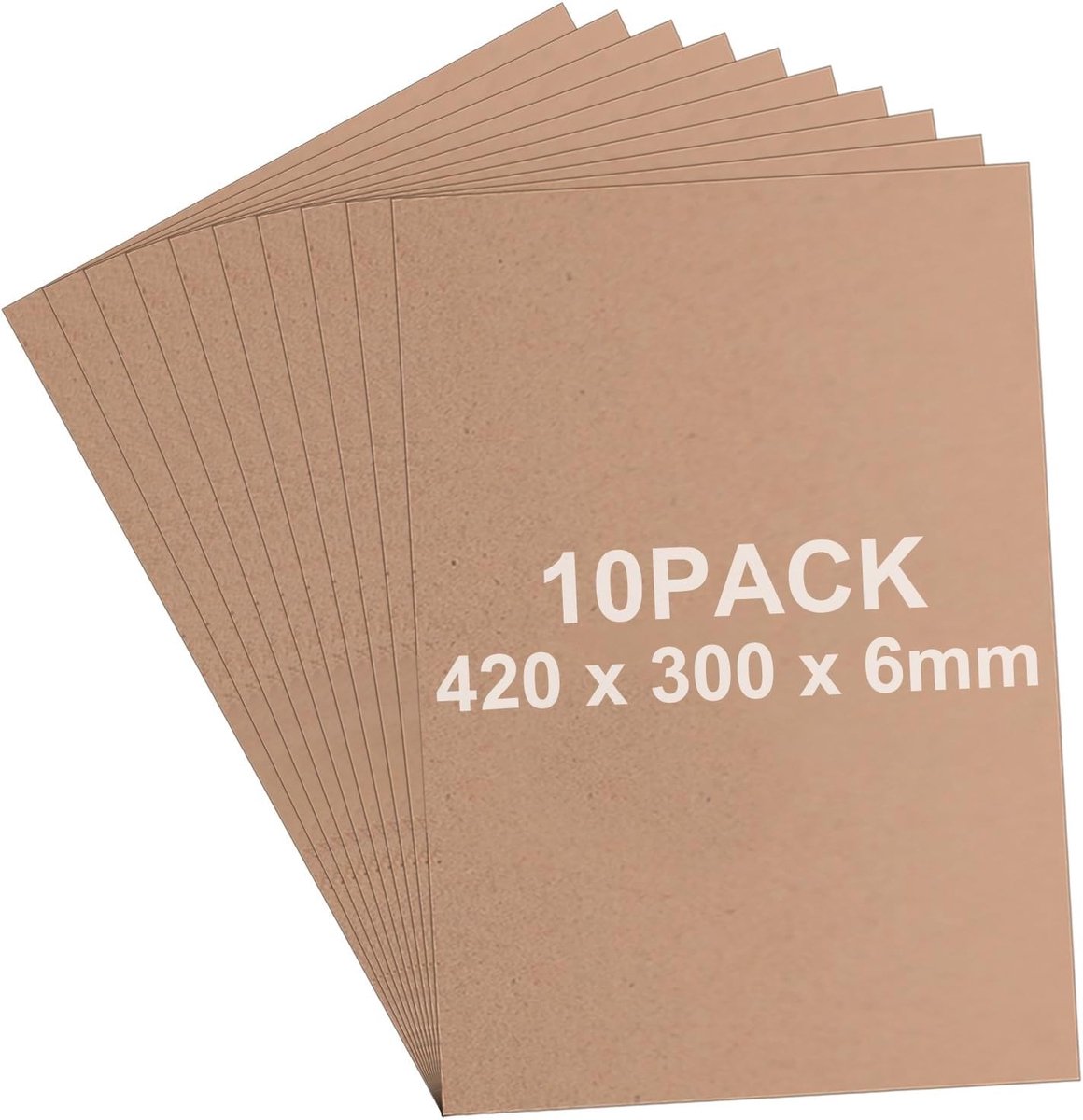 Set van 10 A3 MDF Houten Platen 6mm Dikte voor DIY Projecten, Schilderen, Modelleren en Graveren, 42x30cm Blank MDF Panelen