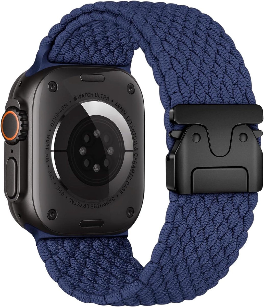 Braided Strap Compatible with Apple Watch Strap 49 mm 46 mm 45 mm 44 mm 42 mm 41 mm 40 mm 38 mm Nylon Straps for - ShopVlot