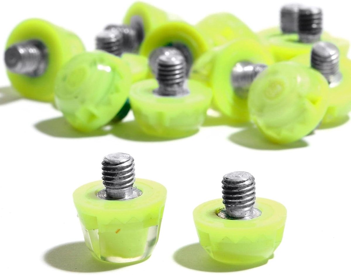 Rubberen Reserve Voetbalnoppen - Fluor Geel - 14 Stuks - TPU - Voor Voetbalschoenen