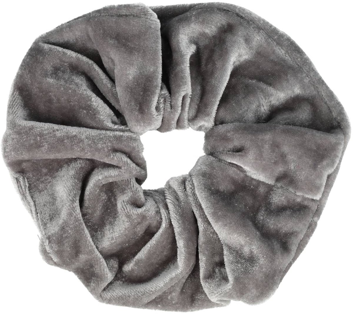 Haarsoires Haarelastiek Scrunchie – Basic – Velvet Stof – Lichtgrijs - Haarkrinkel - Haar Elastiek met Stof - Zacht & Haarvriendelijk