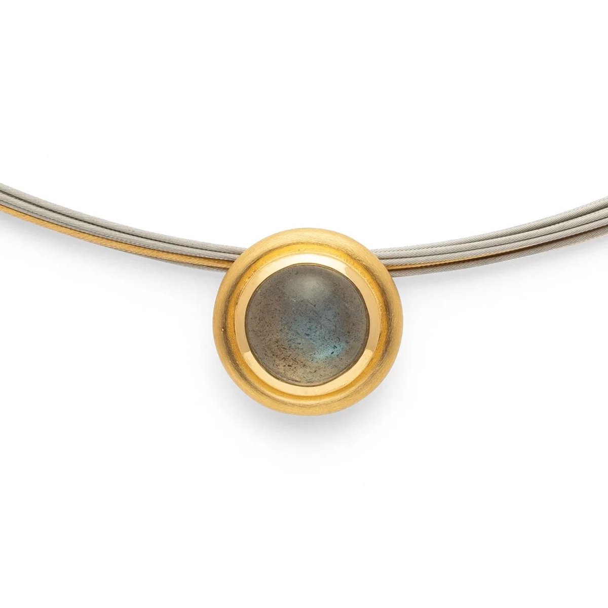 Bastian - Hanger en spang 12 draads - 925/- pendant, gp satin/pol., labradorite 2,63ct