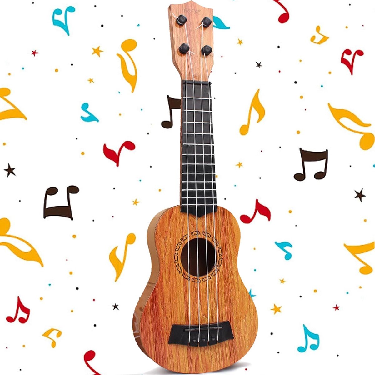 38cm Guitar Toy Ukulele Kids Mini Guitar for Kids Music Educational Toy Kids Guitar with 4 Adjustable Strings for - ShopVlot