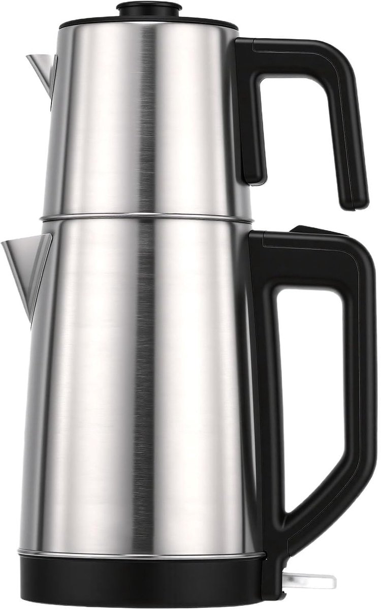 Asixxsix Electric Turkish Tea Maker, Stainless Steel Double Pot Kettle with Automatic Shut Off and Boil Dry - ShopVlot