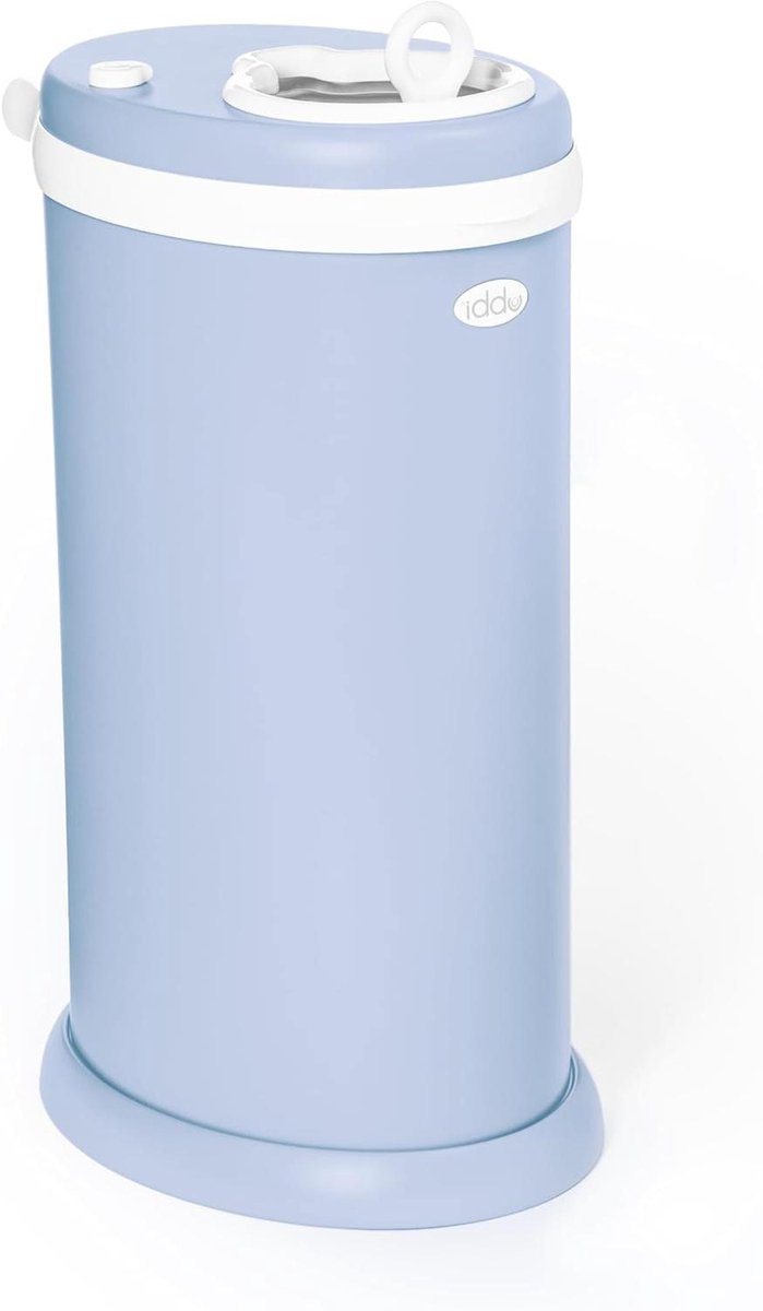 Luieremmer Staal - Geurvrij afval - Luier afval - Kindveilige sluiting - 13 Gallon capaciteit - Bewolkt blauw