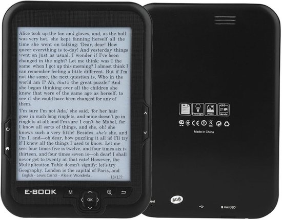 E-booklezer, draagbare e-booklezer, waterdichte e-booklezer, ultradunne e-booklezer (zwart, 8 GB) — afbeelding 5