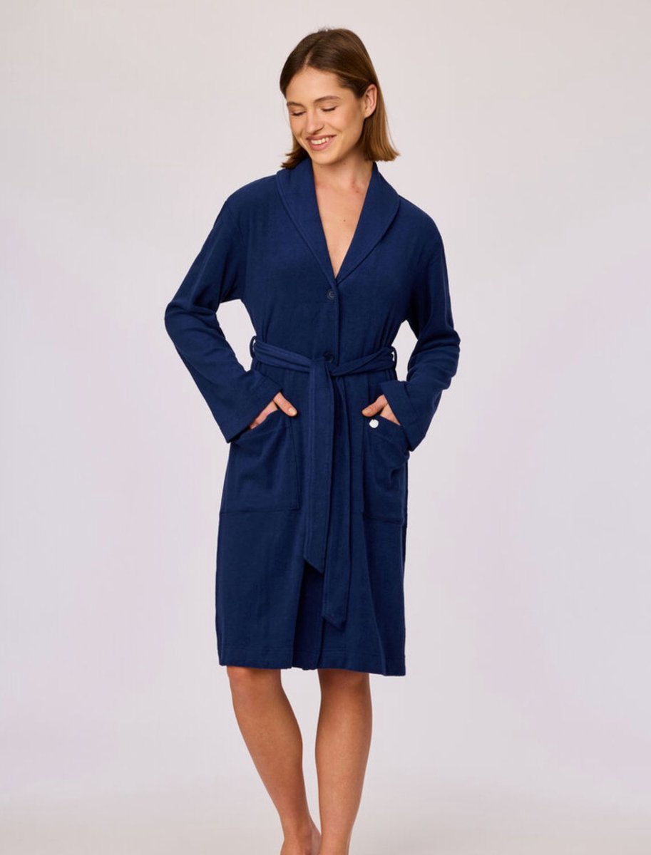 Woody - Dames Badjas - Donkerblauw - M