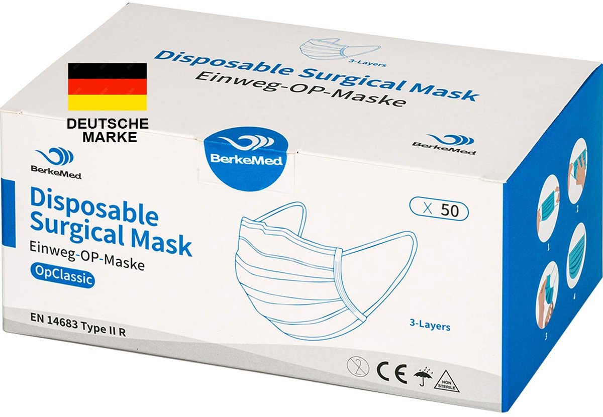 Chirurgisch masker type IIR - 50 stuks - hoge filtratie - comfortabel in gebruik - ShopVlot