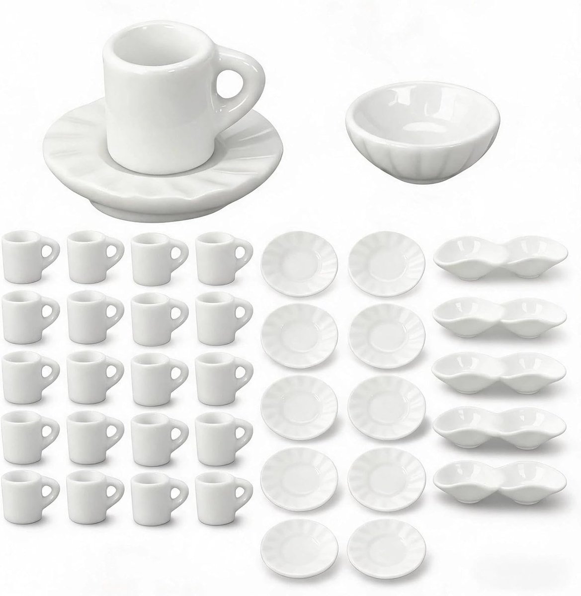 Miniatuur Servies Set van 40 Stukken voor Poppenhuis, Schattige Accessoires voor Rollenspel en Decoratie, Ideaal voor Creatieve Spelletjes en Scene-Opstellingen