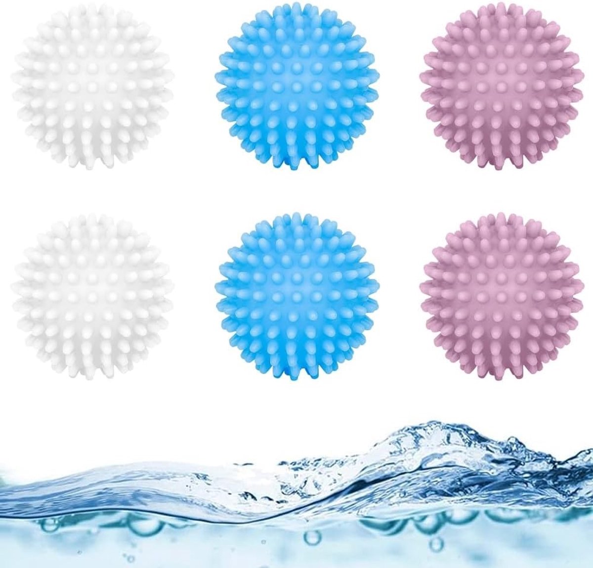 Herbruikbare Wasballen voor Wasmachine - Set van 6 Droogballen voor Efficiënte Was en Drogen, Ideaal voor Kleding en Huishoudelijk Gebruik