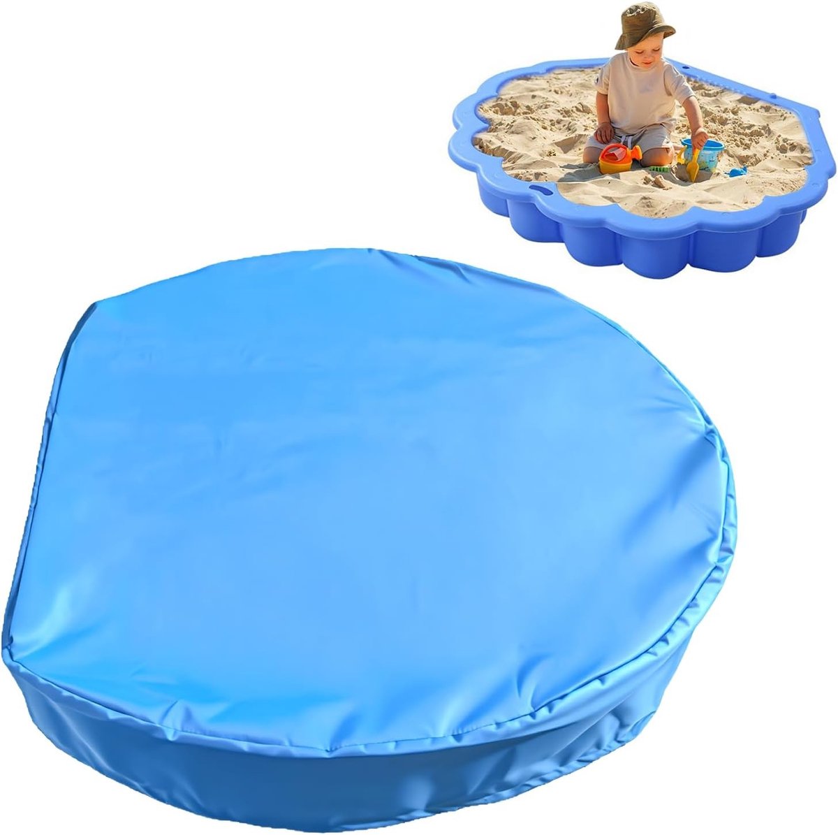 Waterdichte zandbakhoes 102 x 19 cm van Oxford stof, UV-bescherming, beschermhoes voor kinderen, buitengebruik, zandpit en zwembad