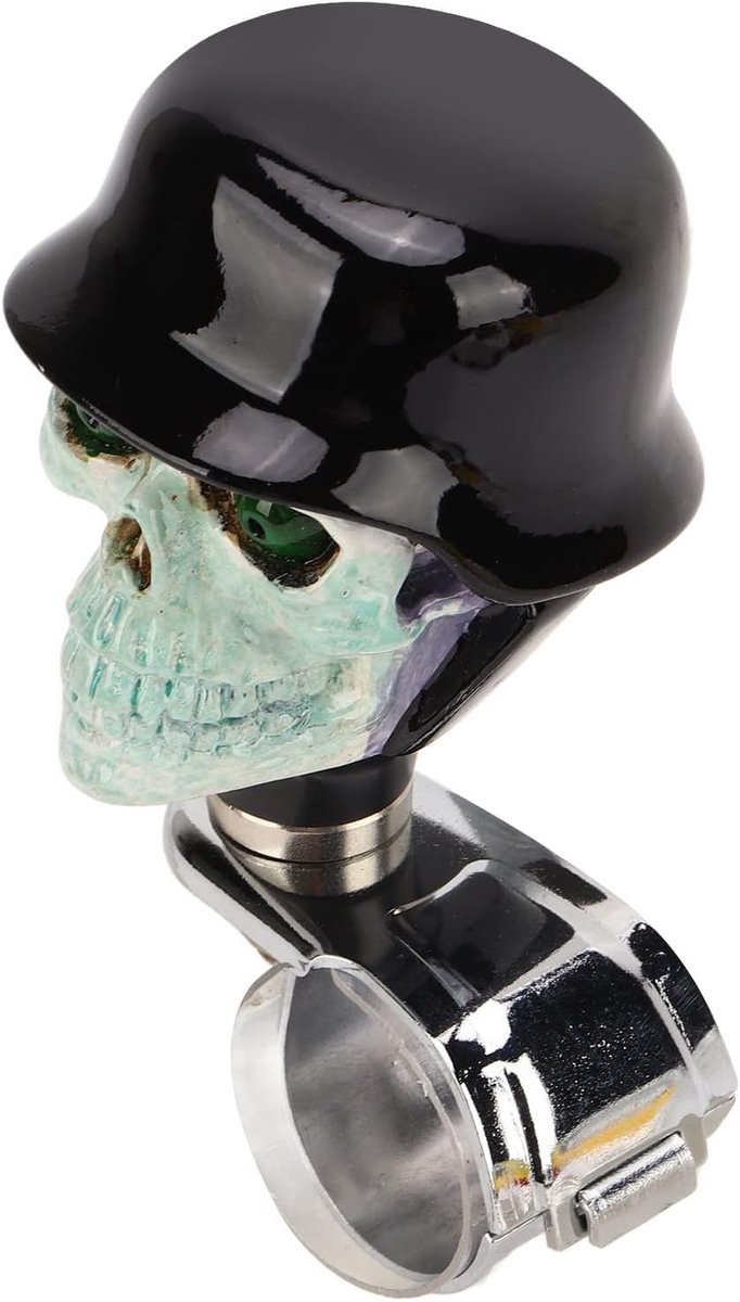 Skull Vorm Stuurwielknop, Suicide Button voor Auto's, Trucks en Boten - Handige Power Handle Spinner voor Betere Controle