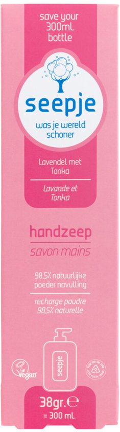 Seepje handzeep navulverpakking in lavendelgeur, 38gr.