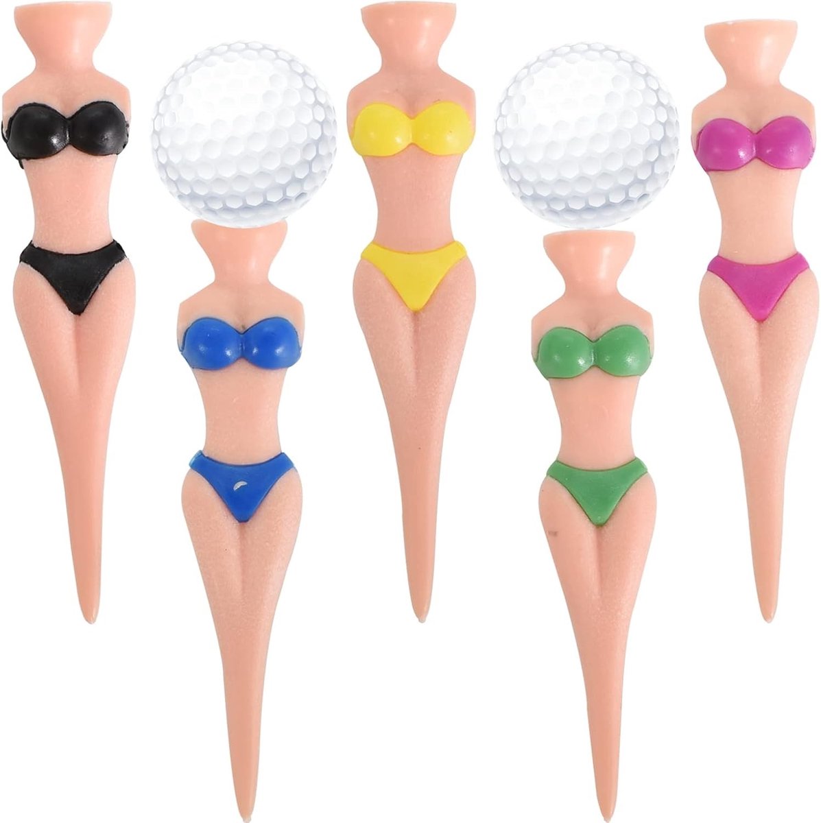 Grappige golf tees voor dames - 5 stuks van 76mm, ideaal voor golftraining en accessoires, perfect voor mannen en vrouwen