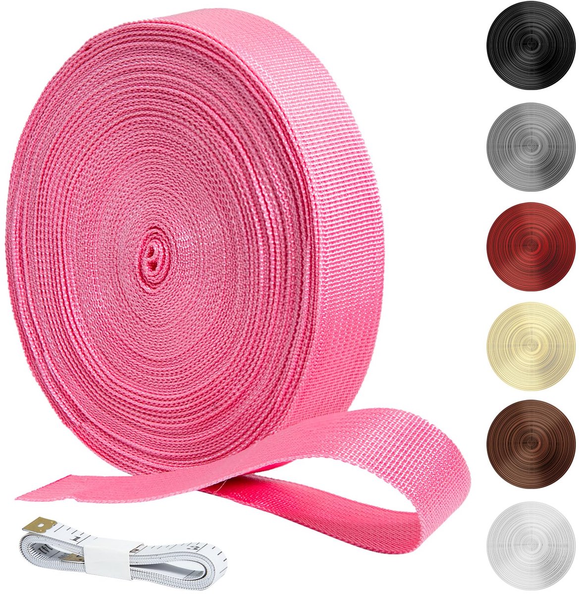 Gordel 20 m - Roze polypropyleen - 20 mm breed - Waterbestendig voor outdoor - ShopVlot