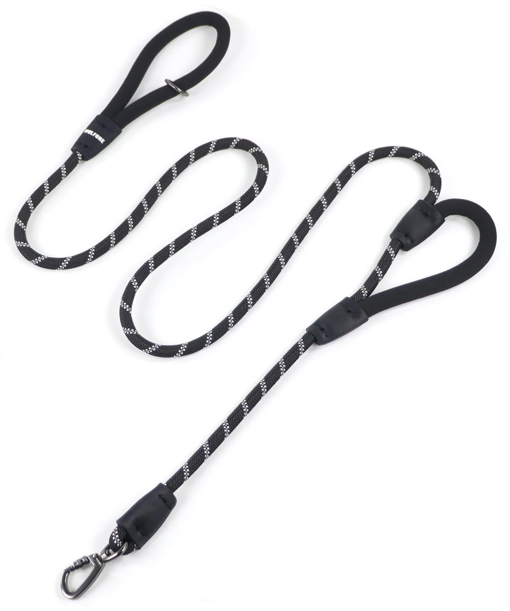 Hondenriem 2,1 m - zwart - stevig nylon - ideaal voor dagelijkse wandelingen - ShopVlot