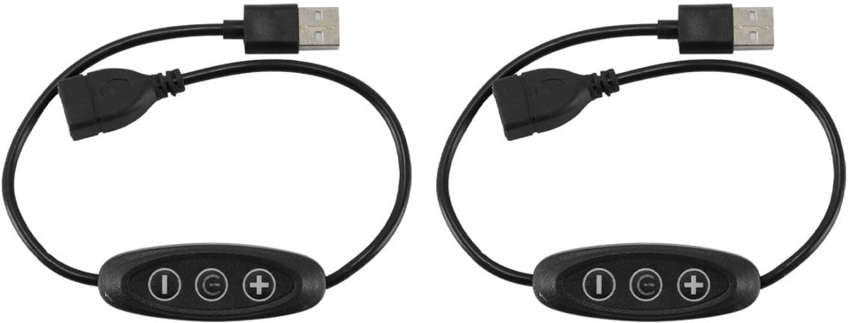 USB Dimmer - Zwart - 6,4 x 2,1 cm - 10 Helderheidsniveaus voor Monochrome USB-Strips - Voor Algemeen Gebruik