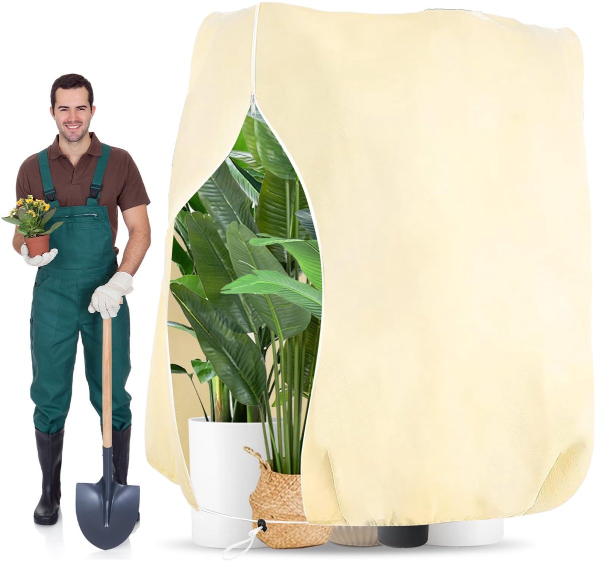 Vliesdoek voor planten 180 x 120 cm - vorstbescherming - ademend materiaal - bescherming tegen kou - ShopVlot