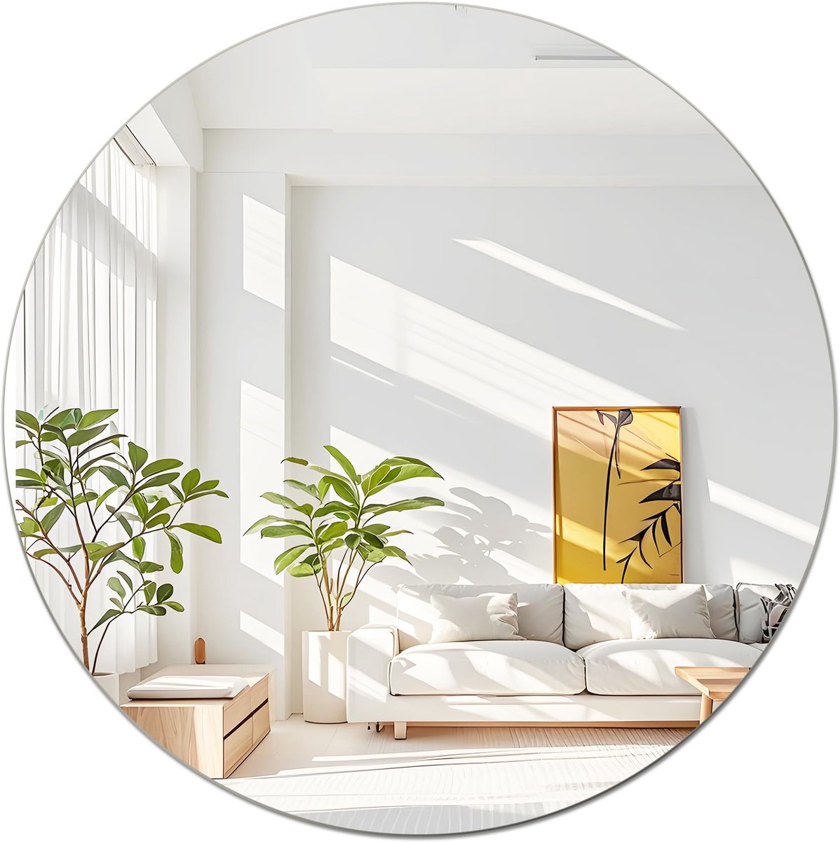 Ronde spiegel 40 cm - zelfklevende tegelspiegel - acryl spiegel - eenvoudig te bevestigen - ShopVlot
