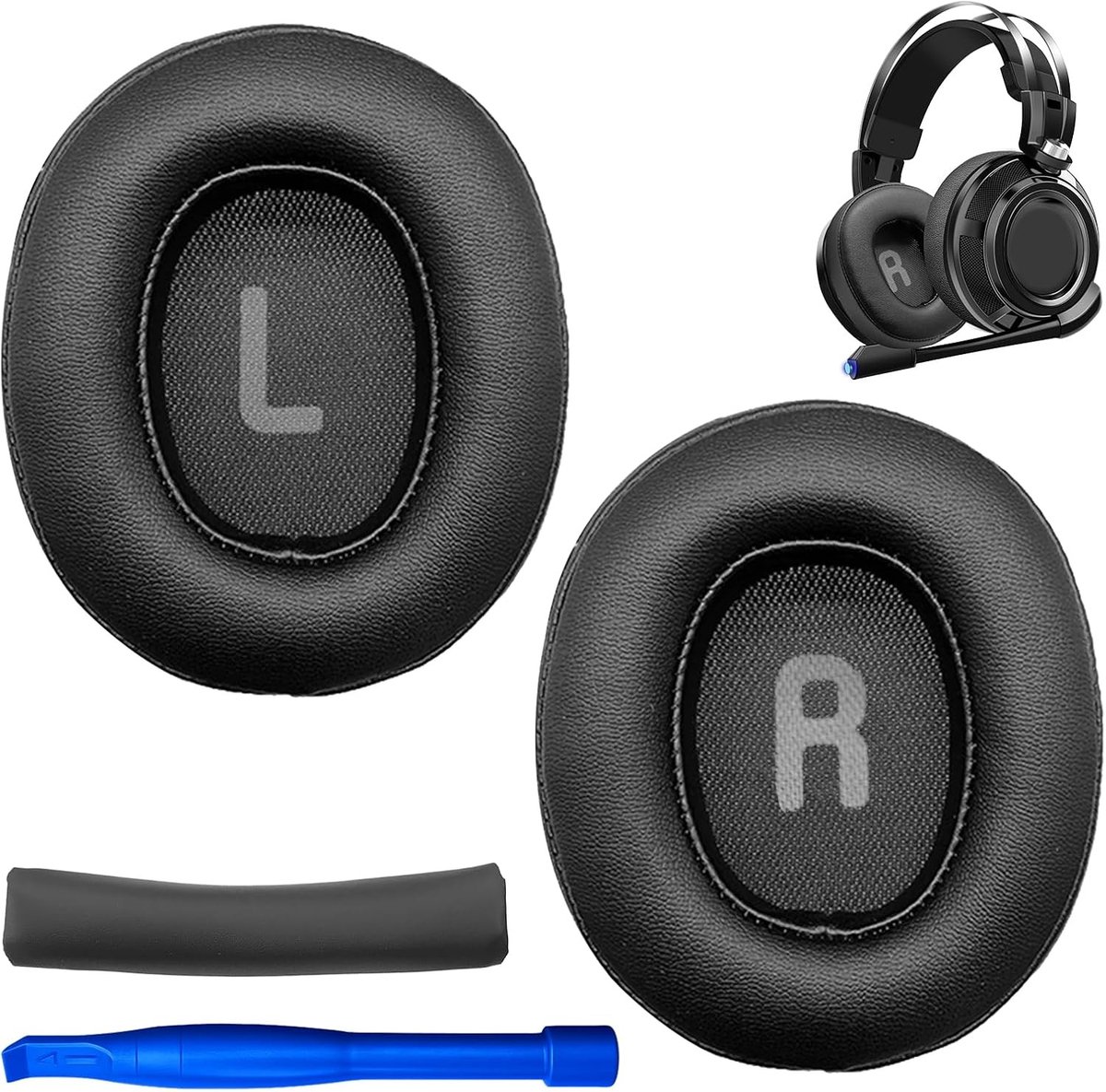 Hoogwaardige vervangende oorkussens en hoofdband set voor JBL Tune 700/710/720/750/760 series, met luxe proteïneleer en traagschuim voor optimale geluidsisolatie en comfort