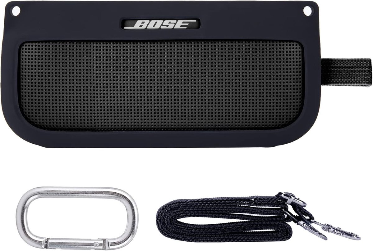 Siliconen Beschermhoes voor Bose SoundLink Flex Speaker met Haak en Schouderband - Duurzame Bescherming voor Draagbare Bluetooth Speaker