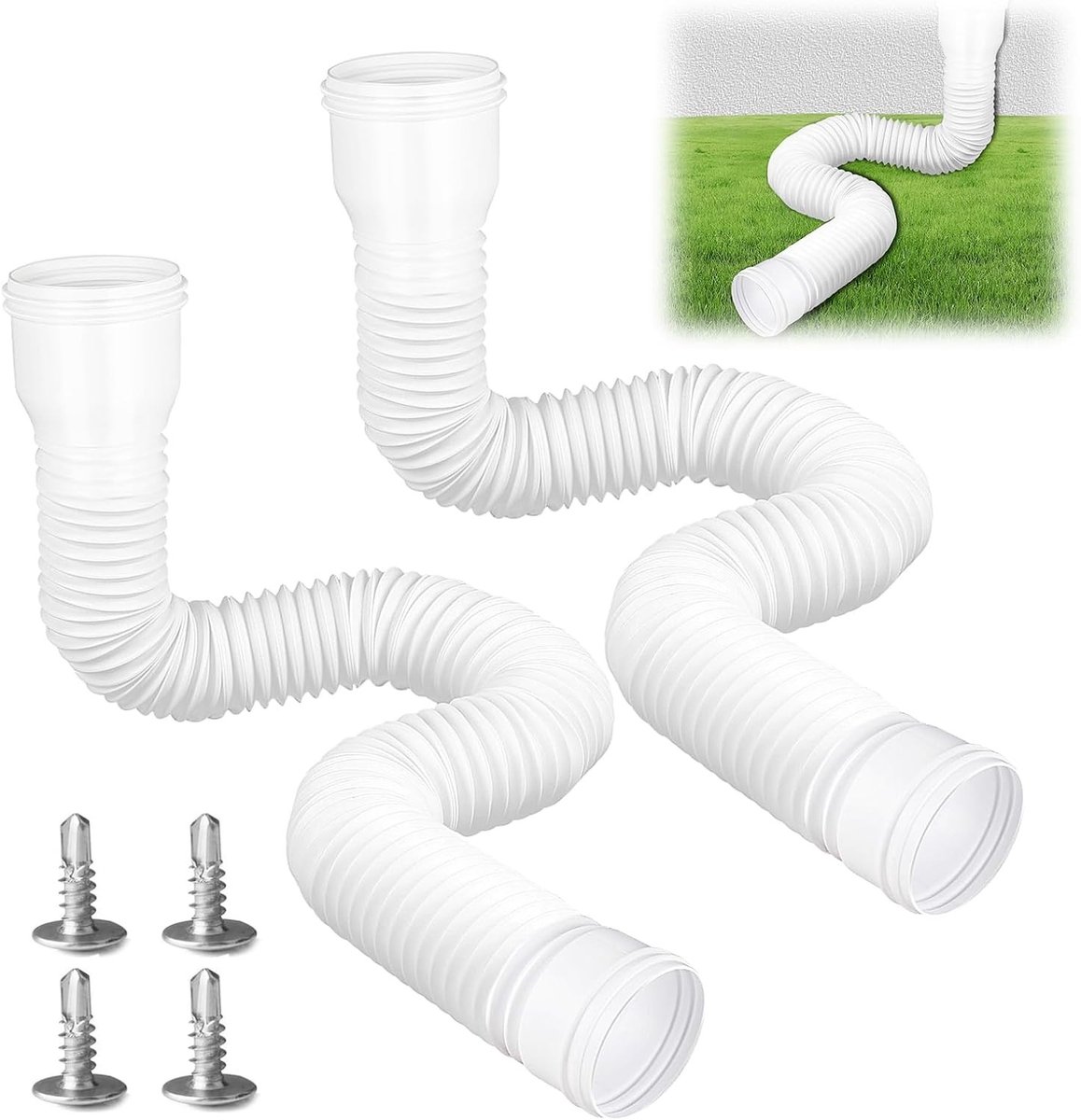 Flexibele Regenpijp Verlenging van 150 cm - Uitbreiding voor Afvoeren en Gotensystemen, Ideaal voor Tuin en Landschapsontwerp