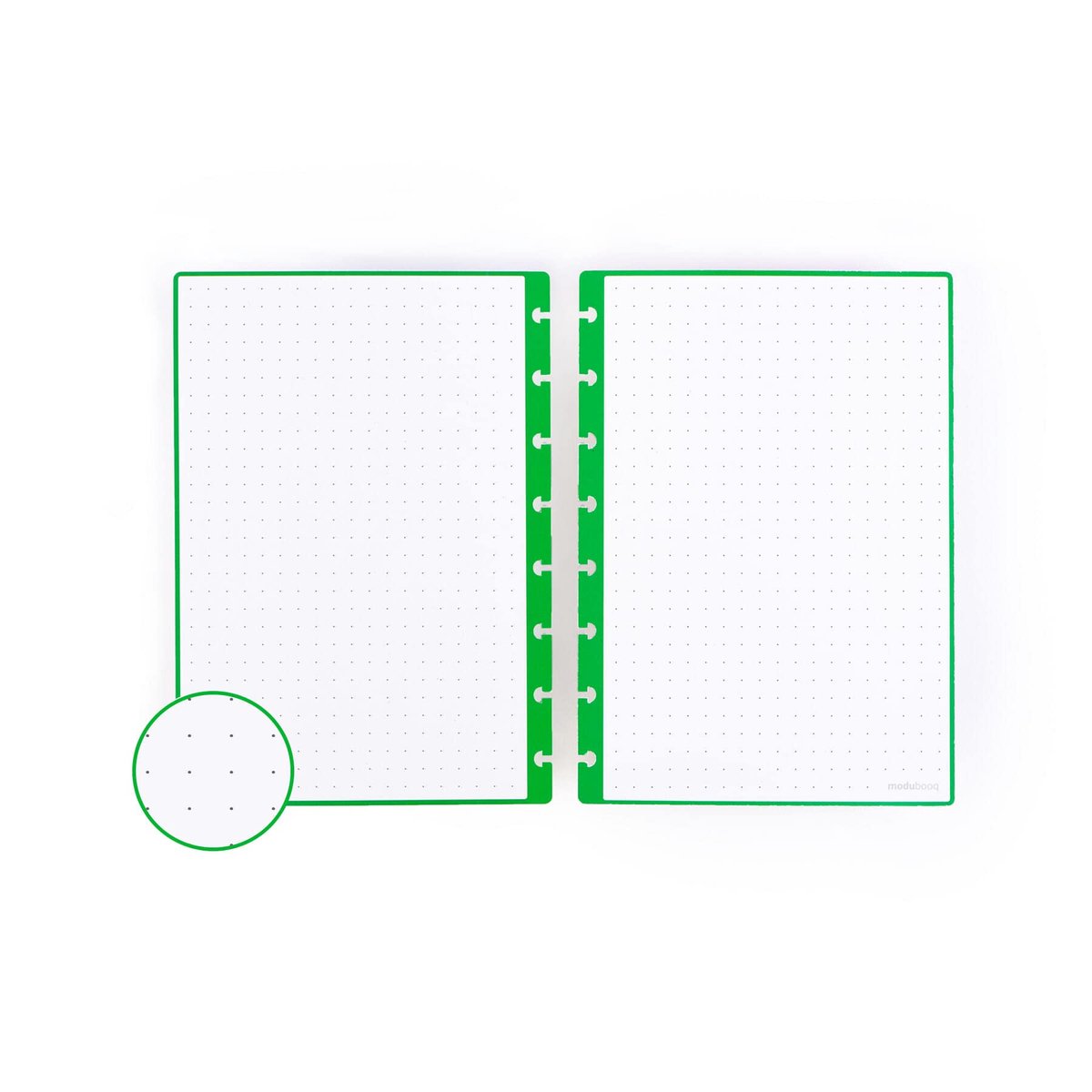 A5 notitieboek - 32 groene, gestippelde pagina's - herbruikbaar - ideaal voor notities - ShopVlot