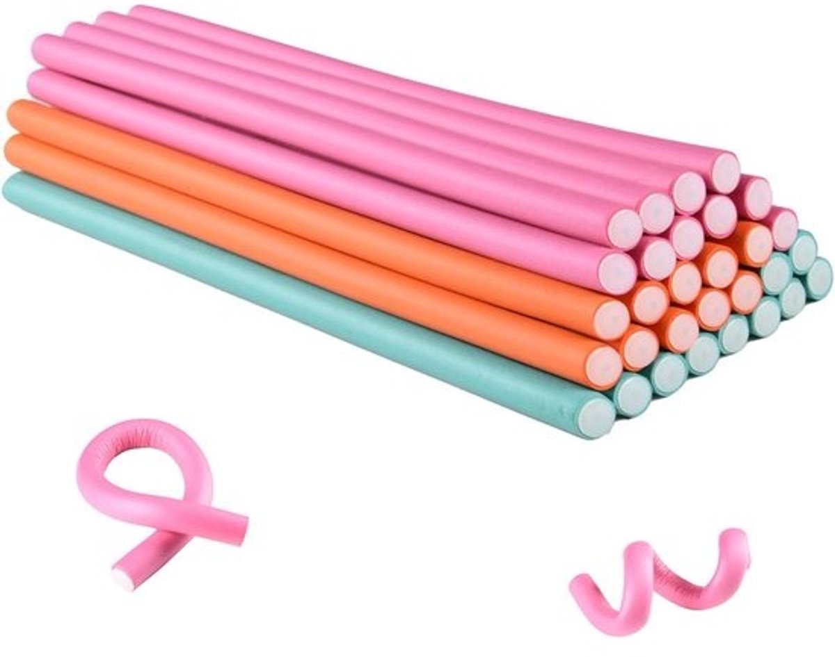 30 Stuks Flexibele Haarkrullers Zonder Hitte - Zachte Schuimrollers voor Alle Haartypes