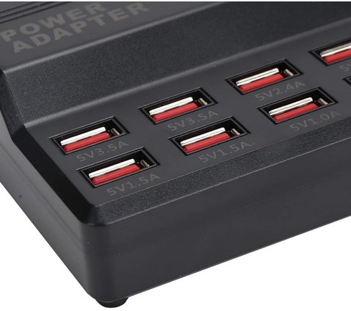 10-Poorts USB Laadstation met Snelle Oplaadfuntie voor Telefoons en Tablets