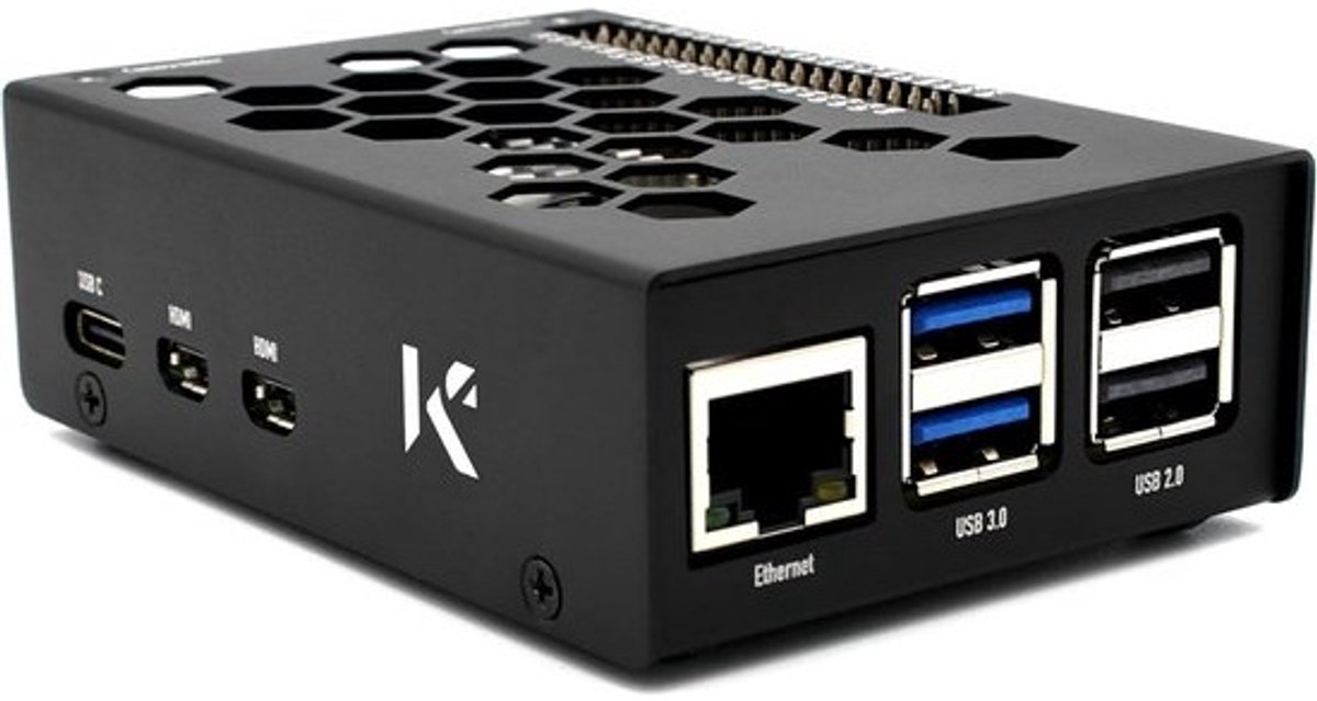 Aluminium Behuizing voor Raspberry Pi 5 met Ventilatie en Startknop