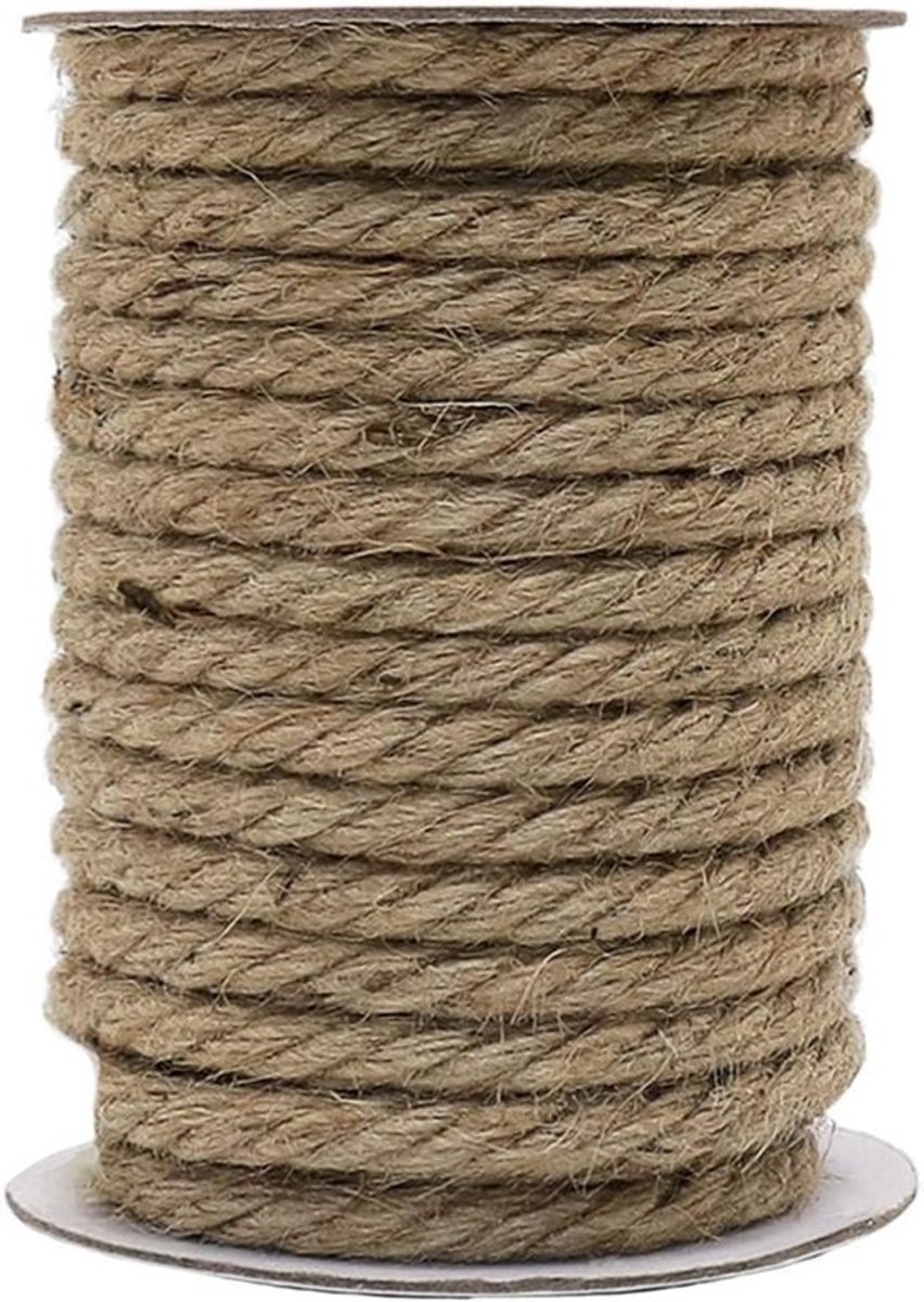 50 Feet Jute Rope 10mm - Natuurlijke Dikke Touw voor Ambacht en Tuinprojecten