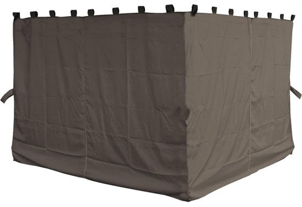 Partytent Zijwanden Set 4 Stuks Universeel 3x4m Taupe Waterafstotend Zijkanten
