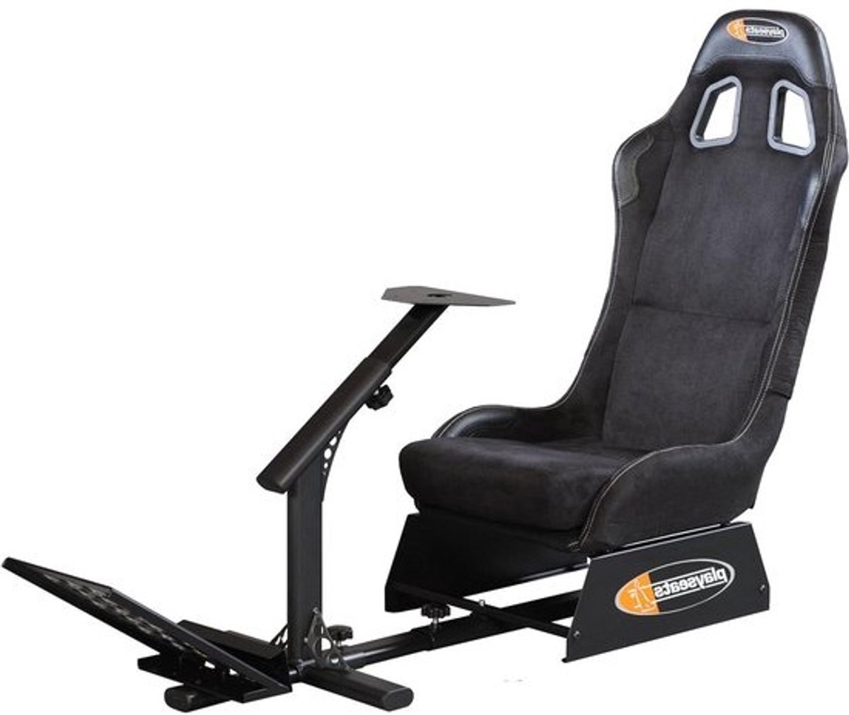Race Stoel - Gaming Stoel Speelstoel - Racen Simuleren - Alcantara Bekleding - 130 x 50 x 98 cm - Zwart