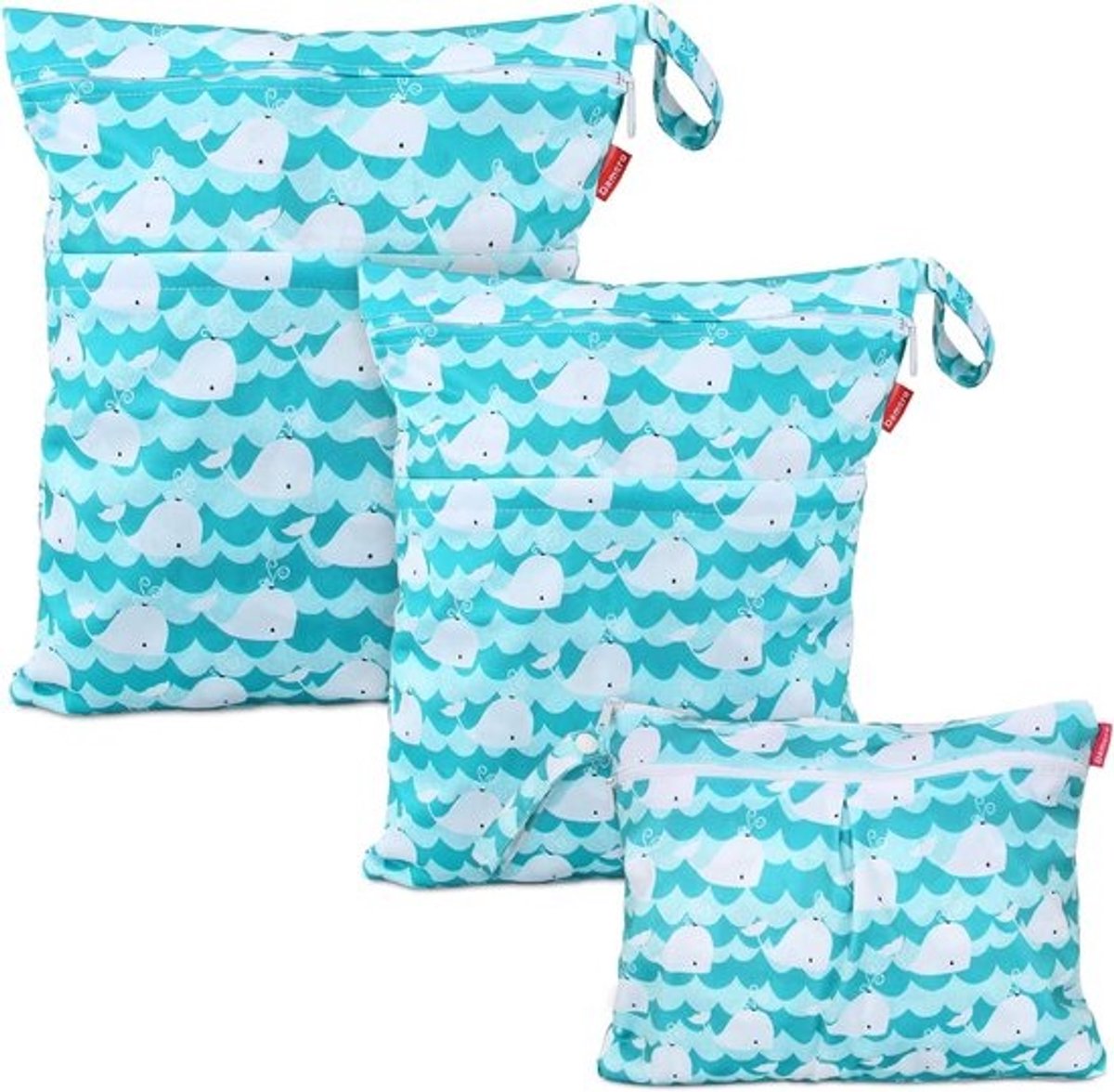 Damero Baby Diaper Bag, Wet Dry Cloth, Reusable Wet & Dry Diaper Bag, Travel Diaper Organizer Bag for Baby Diapers, Dirty Clothes and More, Cute whale, modern